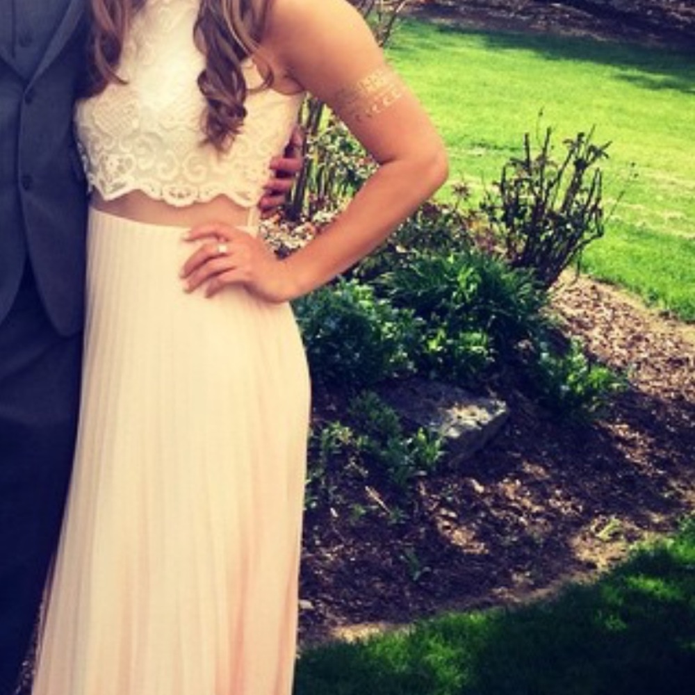 Blush Size 6 Prom Dress with Lace Detail